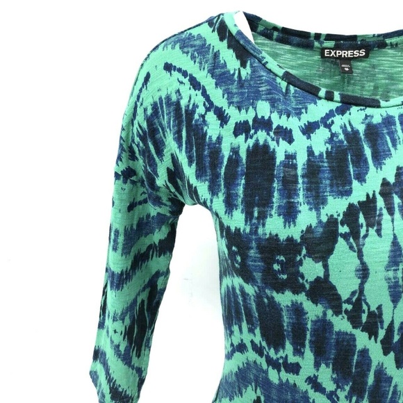 Express Abstract 3/4 Sleeve Fitted Dress Size XS - Picture 2 of 6